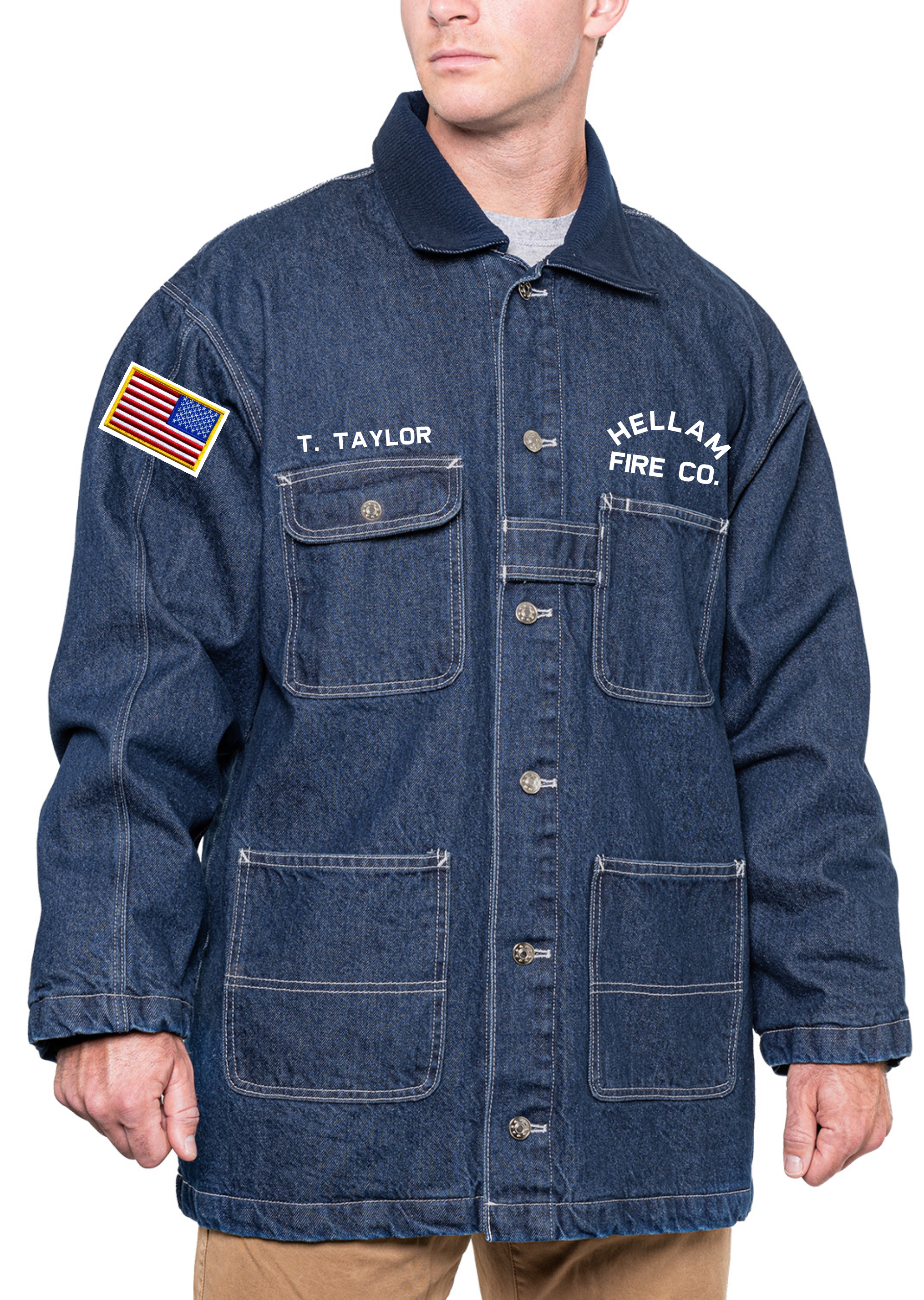 HELLAM FIRE GAME The Denim Chore Coat – Tactical Wear HELLAM FIRE GAME The Denim Chore Coat – Tactical Wear