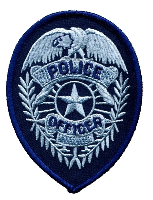 'POLICE OFFICER' BADGE PATCH, 2-3/4X3-3/4"