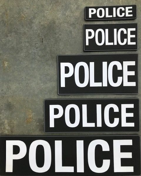 PVC Police Patch - Glow in the Dark, Velcro Backed