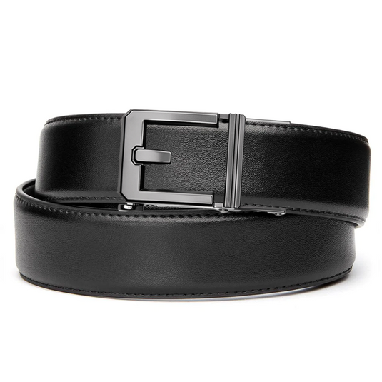 KORE X3 (GUNMETAL) BUCKLE  BLACK ARMORTEK LEATHER GUN BELT 1.5"