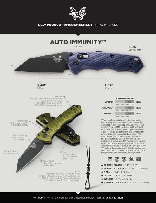 BENCHMADE 2950 PARTIAL AUTO IMMUNITY™