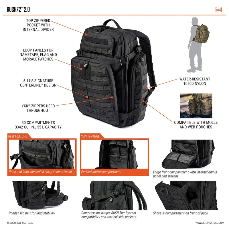 Load image into Gallery viewer, RUSH® 72 2.0 BACKPACK 55L
