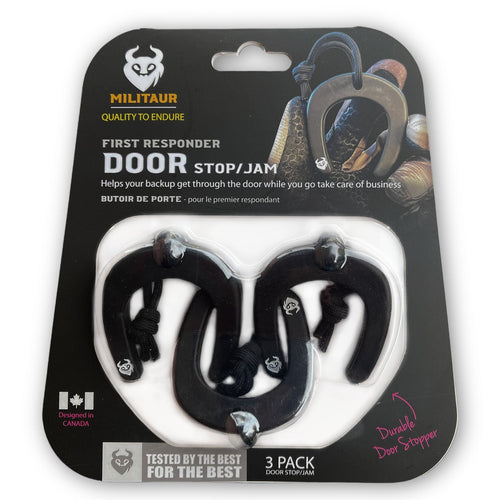 MILITAUR First Responder Door Stop/Jam (BLACK -3 Pack)