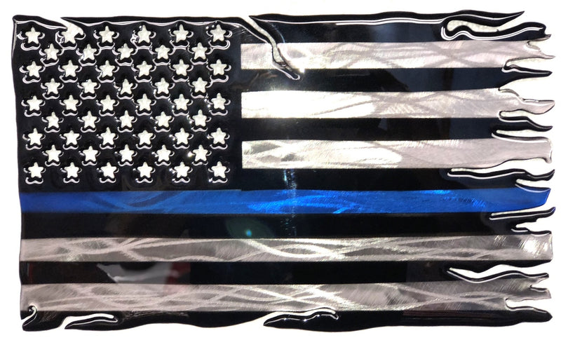 Load image into Gallery viewer, Tattered Blue Line 16 inch
