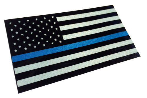 THIN BLUE/RED LINE REFLECTIVE AMERICAN FLAG DECAL STICKER - Tactical Wear