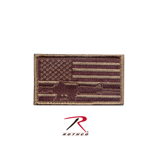 Subdued Flag & Rifle Morale Patch - Tactical Wear