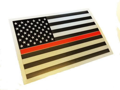 THIN BLUE/RED LINE REFLECTIVE AMERICAN FLAG DECAL STICKER - Tactical Wear