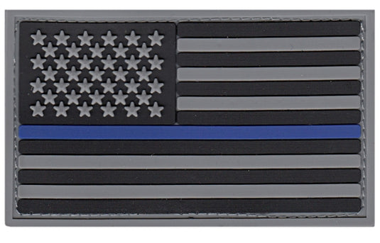 U.S. FLAG PATCH, BLUE STRIPE, PVC, HOOK - Tactical Wear