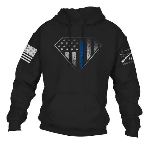 GRUNT STYLE BLUE LINE CREST HOODIE