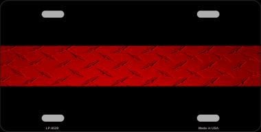 FIRE DIAMOND THIN RED LINE WHOLESALE METAL NOVELTY LICENSE PLATE - Tactical Wear
