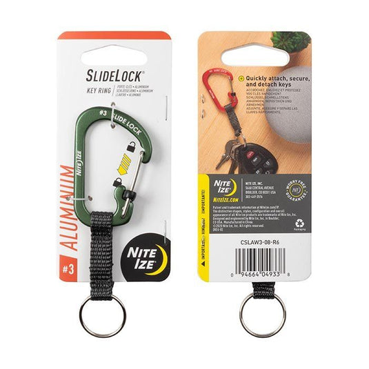 Nite-Ize SlideLock Key Ring Aluminum - Olive