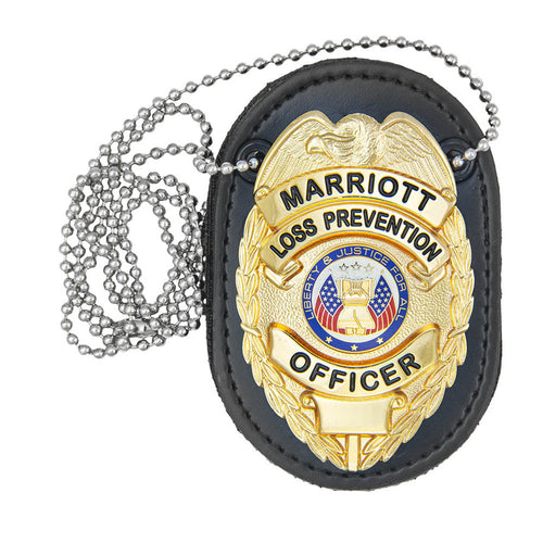 HERO'S PRIDE UNIVERSAL DELUXE BADGE HOLDER, OVAL, CHAIN