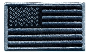 HERO'S PRIDE U.S. Flag Patch, FWRD OR REV, Hook -Grey/Black - Tactical Wear