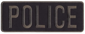 POLICE Back Patch-Grey on Midnight Blue, Hook (HERO'S PRIDE) - Tactical Wear