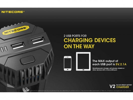 Nitecore V2 Smart Battery Charger - Includes DC Cable - Tactical Wear