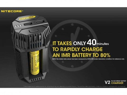 Nitecore V2 Smart Battery Charger - Includes DC Cable - Tactical Wear